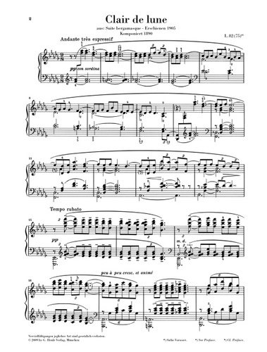 ספר תווים Clair de lune