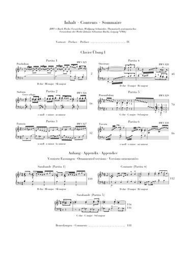 ספר תווים Six Partitas BWV 825-830