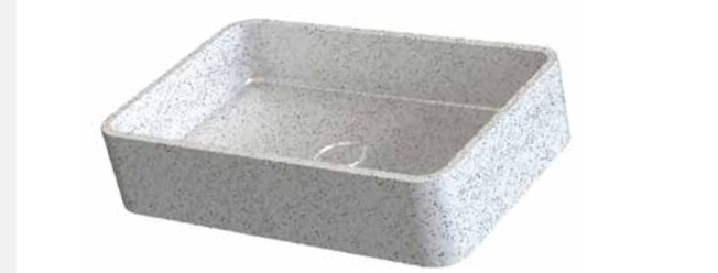 כיור מלבני אבן חול לבנה, SB1006, מידה: 500X325X120