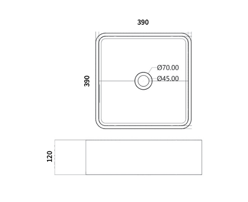 כיור מרובע 390X390X120 טראצו אדום/ לבן ,SB1017