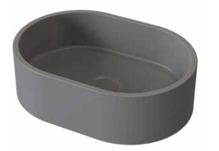 כיור אובלי בטון, SB1024, מידה: 400X280X120