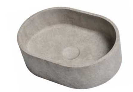 כיור אובלי בטון, SB1075, מידה: 400X280X120