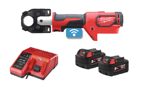 לוחץ נועלי כבלים הידרואלי נטען 18V + שתי סוללות 5.0AH