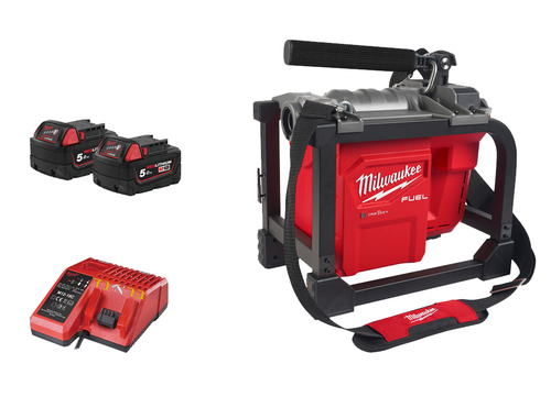 פותח צנרת קומפקטי נטען 18V + שתי סוללות 5.0AH