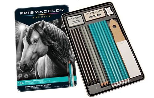 סט רישום משולב 18 יח PRISMACOLOR PREMIER TURQUOISE בקופסת מתכת