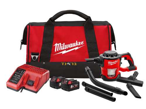 שואב אבק קומפקטי נטען 18V (עם 2 סוללות 5.0AH)