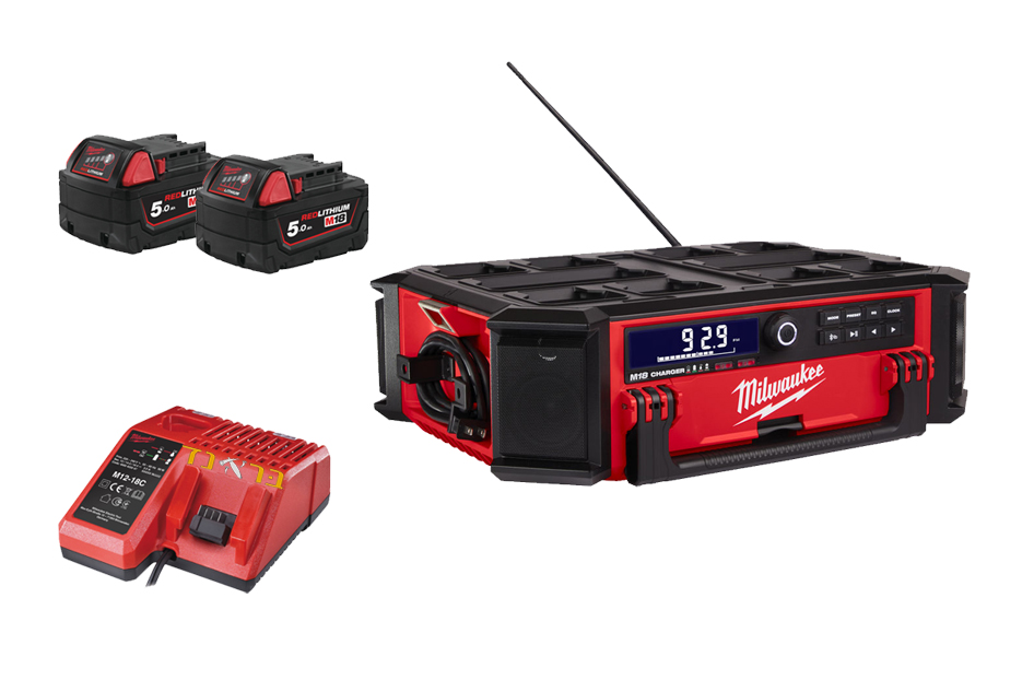מערכת שמע נטענת 18V + שתי סוללות 5.0AH