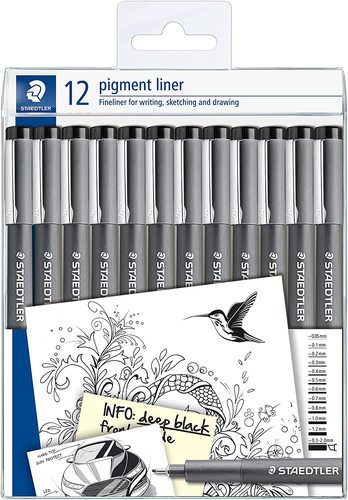 סט 12 לינרים בעוביים שונים מבית STAEDTLER