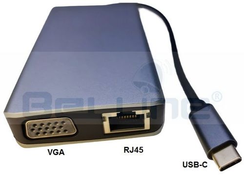 מתאם רב תכליתי אוניברסלי ללפטופ וטלפונים USB 3.1, C-type, HDMI 4K, VGA