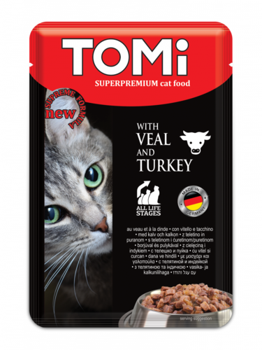 פאוץ' 100גרם טומי עגל והודו Tomi