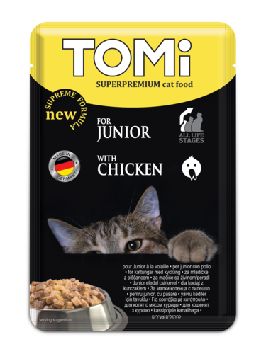 פאוץ' 100גרם טומי עוף לגורי חתולים Tomi