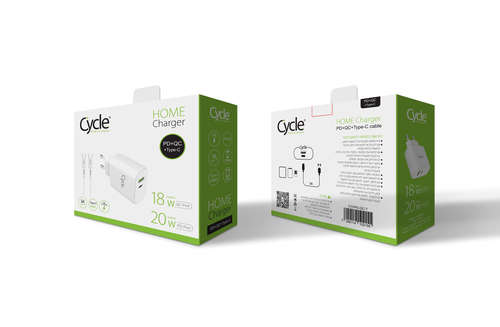 מטען מהיר Cycle-QC3.0 20W כולל כבל Type-C