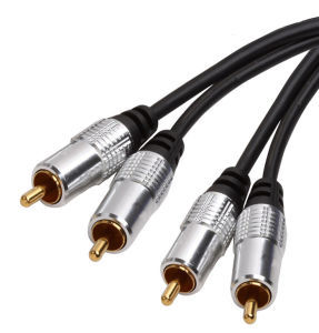 כבל אודיו HQ פרימיום 2xRCA מוזהב אורך 1.5 מטר