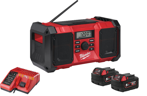 רדיו לשטח נטען 18V + שתי סוללות 5.0AH