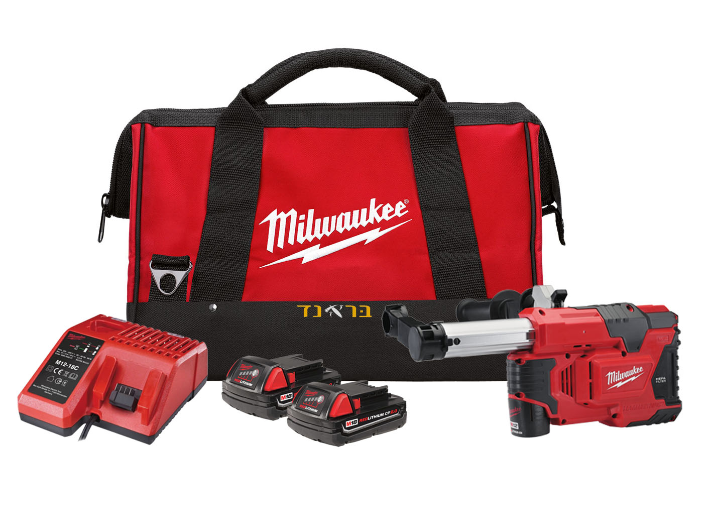 שואב אבק אוניוברסלי נטען לפטישונים 12V + שתי סוללות 2.0AH