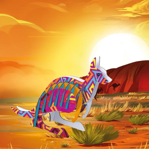משחק צביעה והרכבה תלת מימד + 10 טושים מבית CARIOCA (איטליה), דגם קנגורו