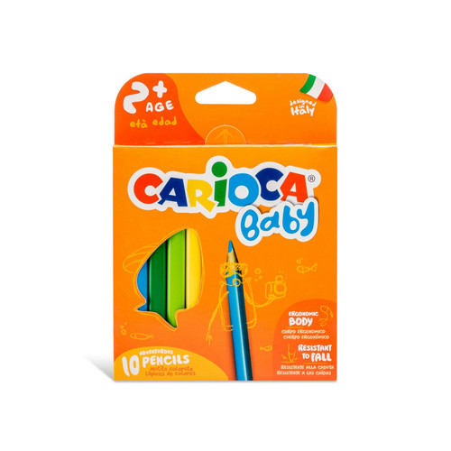 סט 10 עפרונות צבעוניים עבים לתינוקות CARIOCA BABY (איטליה)