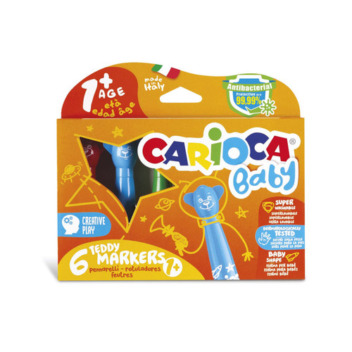 סט 6 טושים מיוחדים לתינוקות CARIOCA BABY (איטליה)