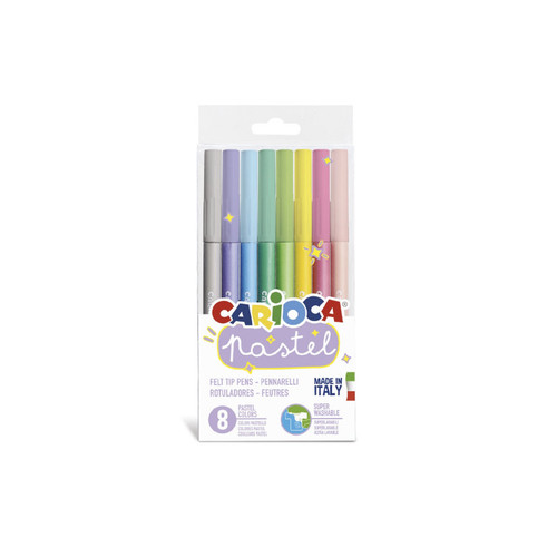 סט 8 טושים בגווני פסטל מבית CARIOCA (איטליה)