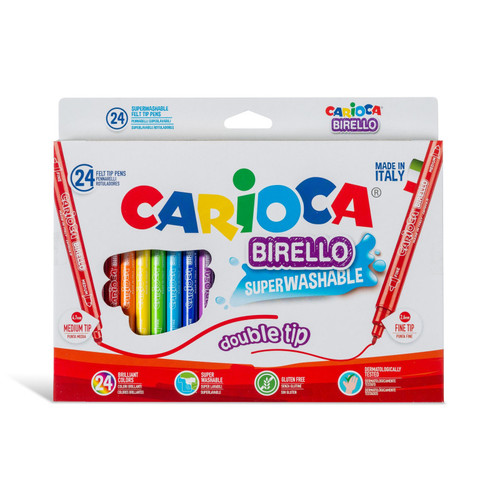 סט 24 טושים דו-צדיים איכותיים מבית CARIOCA (איטליה)