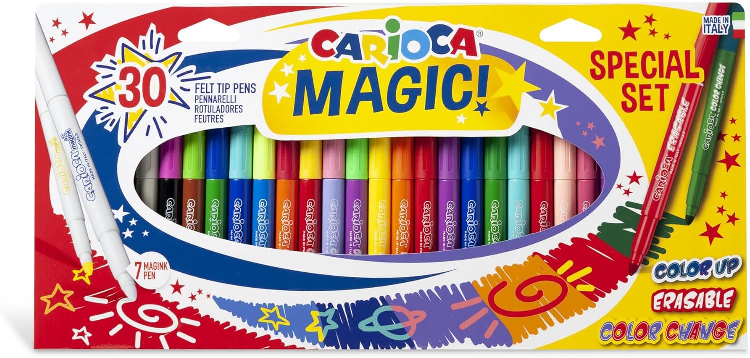 30 טושים צבעוניים CARIOCA MAGIC (איטליה)