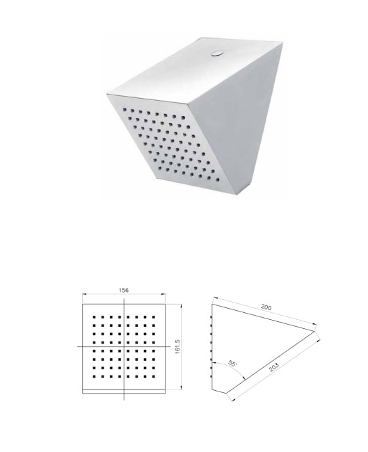 ראש מקלחת CUBIC כרום, SH2001