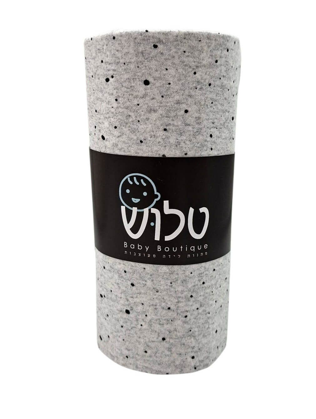 סדין למיטת תינוק בצבע אפור בהדפס "שפריץ" עדין