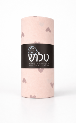 סדין למיטת תינוק בצבע ורוד בהדפס איקס עיגול