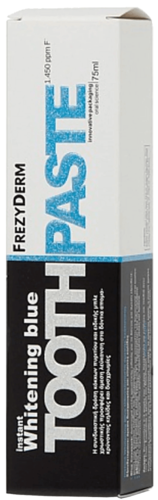 משחת שיניים כחולה להלבנה פרזידרם 75 מ''ל - FrezyDerm Instant Whitening Blue Toothpaste