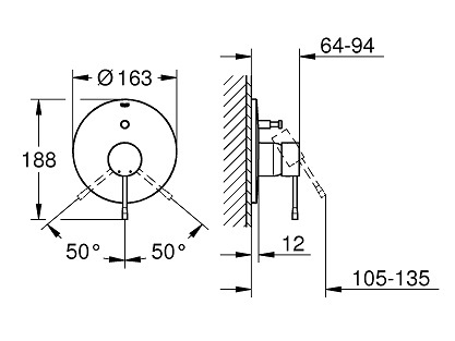 GROHE אינטרפוץ 4 דרך – Essence גרפיט מוברש 