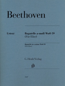 ספר תווים Beethoven Für Elise (Bagatelle in a minor WoO 59) Henle