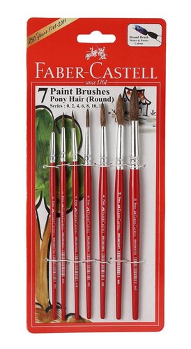 סט 7 מכחולים עגולים מבית FABER CASTELL