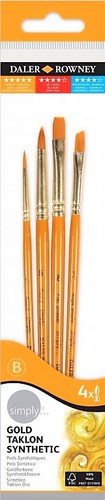 סט 4 מכחולים לצבעי מים, אקריליק ושמן מבית DALER ROWNEY דגם 400