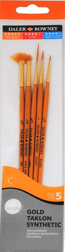 סט 5 מכחולים לצבעי מים, אקריליק ושמן מבית DALER ROWNEY דגם 500