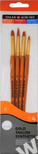 סט 4 מכחולים לצבעי מים, אקריליק ושמן מבית DALER ROWNEY דגם 403