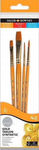 סט 4 מכחולים לצבעי מים, אקריליק ושמן מבית DALER ROWNEY דגם 402